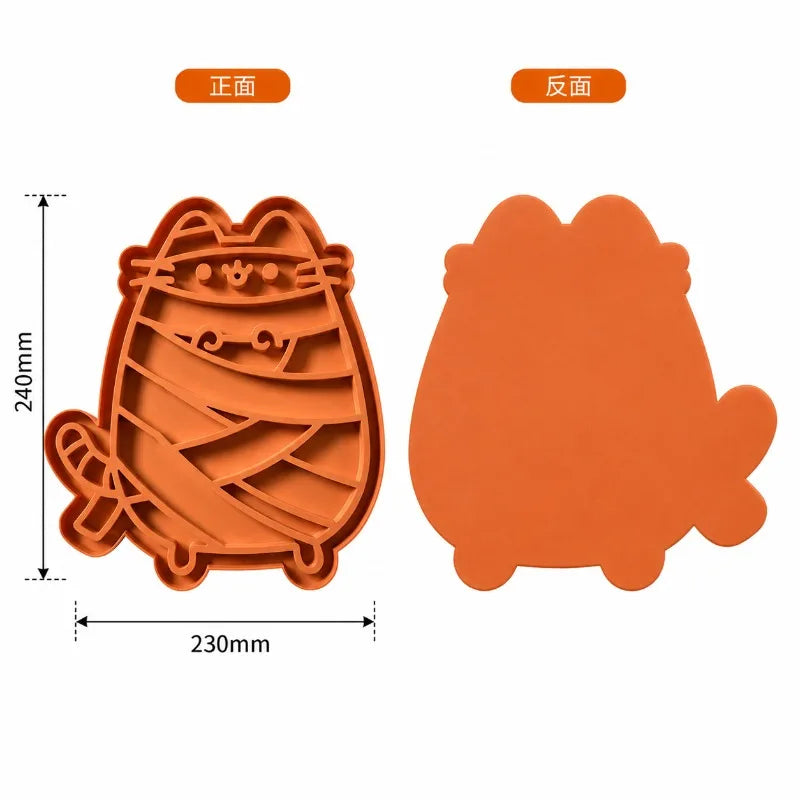 Silicone Dog Lick Mat Slow Feeder Pad Prevents Choking Teething Qme Orange