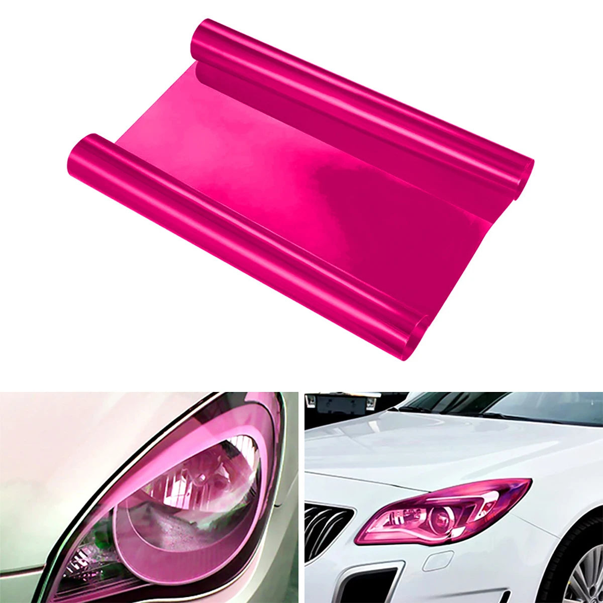 30x60cm 11 81x23 Car Bright Light Headlight Film Changing Sticker Qme Pink
