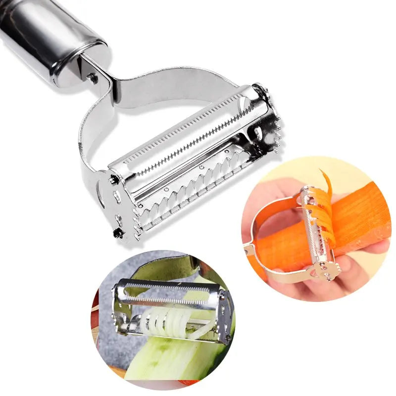 High Quality Stainless Steel Potato Cucumber Carrot Grater Julienne Peeler Vegetables Fruit Peeler Vegetable Slicer Qme