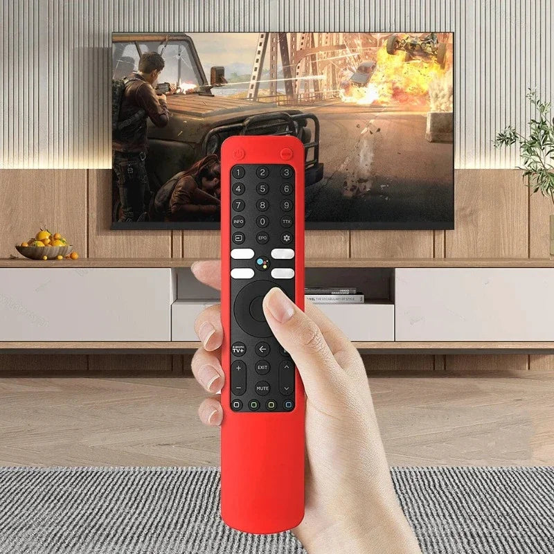 For Xiaomi XMRM-ML Silicone TV Remote Cover Anti-Drop Protective Case Anti-Scratch Protective Skin Sleeve with Anti-lost Lanyard Qme