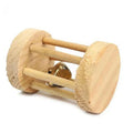 Natural Wood Chew Toys Rodents Rabbit-shaped Roller Bell Guinea Pig Qme 03 S