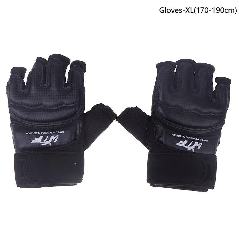 1Pair Karate Gloves Martial Taekwondo Leather Foot Equipment Half Qme Gloves XL 170-190cm
