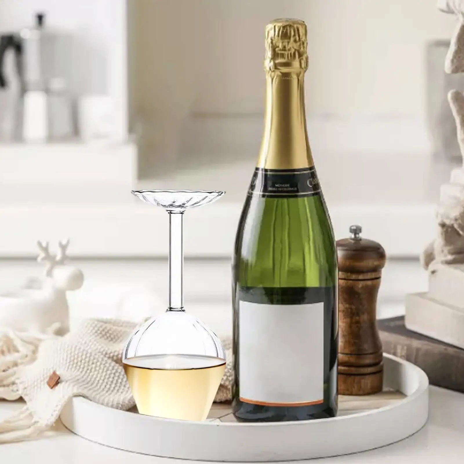 Stemmed Wine Glasses Creative Upside Down Cups Inverted Drinkware Men Qme