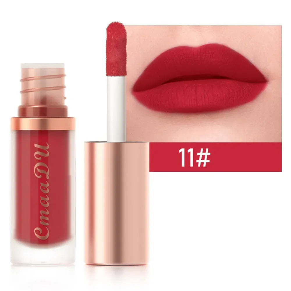 1pcs Waterproof Matte Velvet Lip Glaze Moisturizing Long Lasting Non-stick Cup Not Easy To Fade Lip Gloss Lipstick Makeup Qme 11