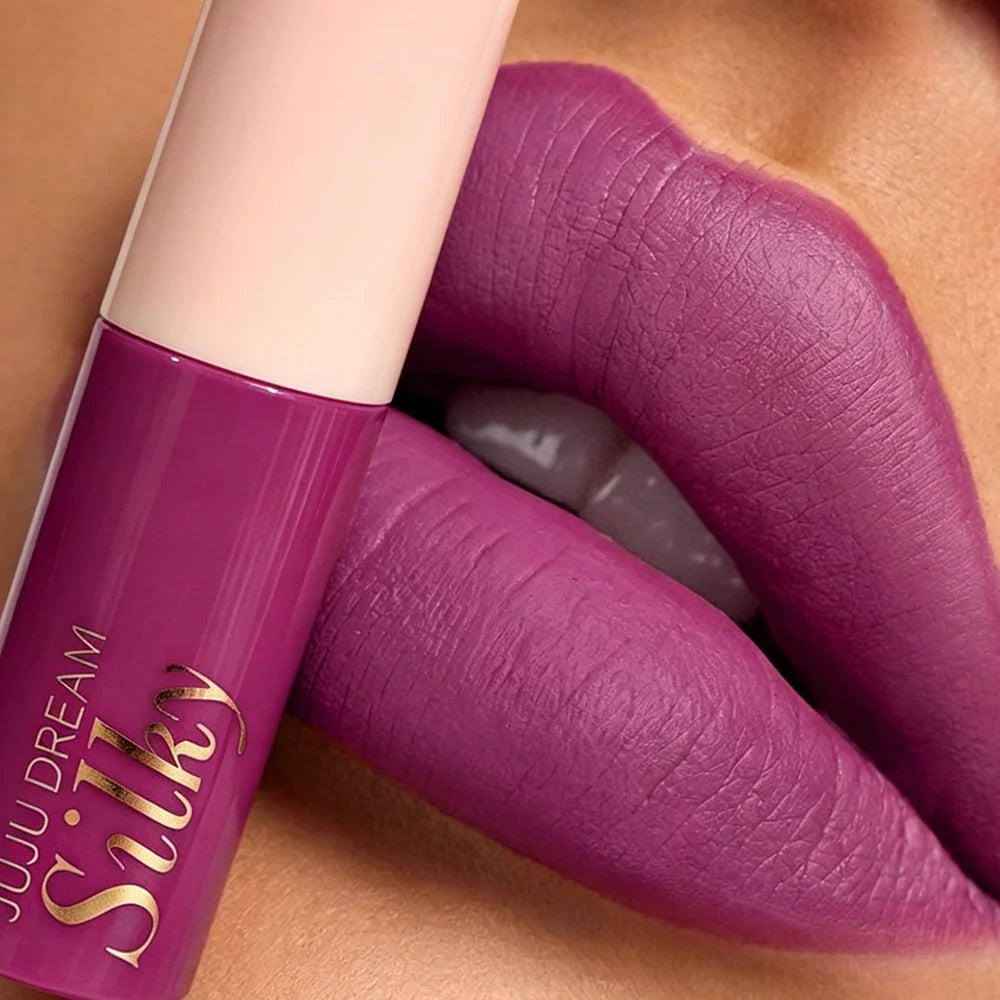 Soft Matte Lipstick Pink Nude Lip Waterproof Long Lasting Formula Qme