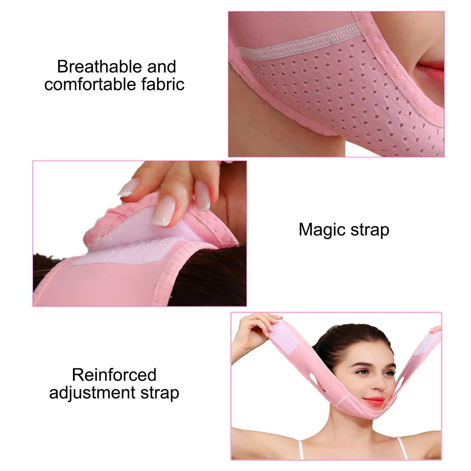 Face Lift V Shaper Mask Facial Slimming Bandage Chin Cheek Up Belt Qme