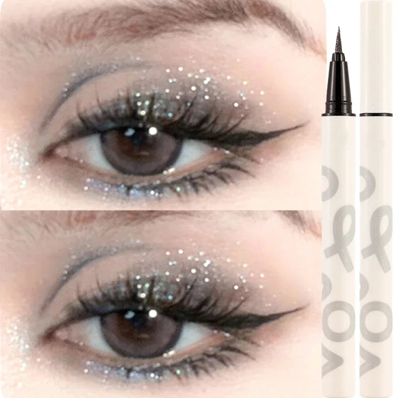 Liquid Aurora Blue Shiny Eye Liner Pen Glitter Phosphorescence Pigment Waterproof Shimmer Sparkling Eyeliners Diamond Eye Makeup Qme