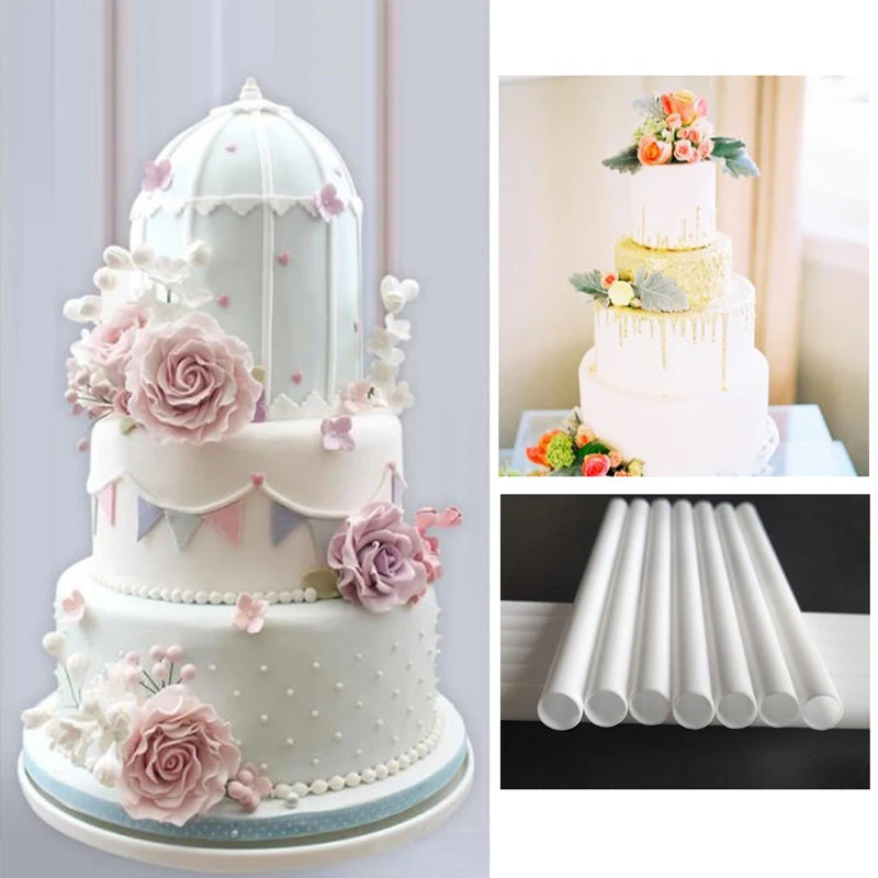 Suspended Cake Dowels White Plastic Support Rods Round Straws Qme