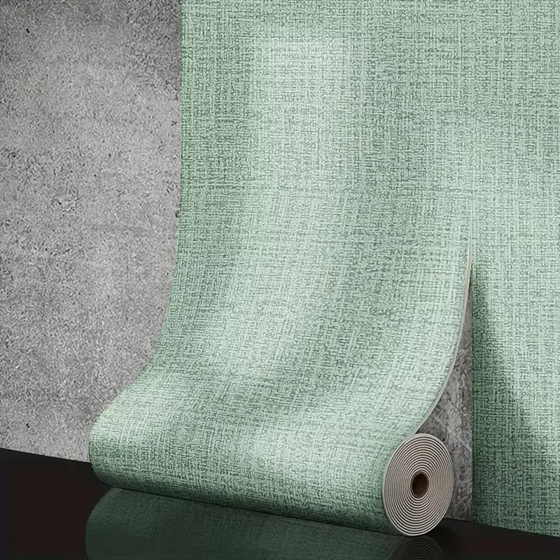 Thickened Waterproof Linen 3D Foam Self-Adhesive PVC Solid Color Background Wall Decoration Wallpaper Wall Sticker Qme E 1pcs 50cmX10m