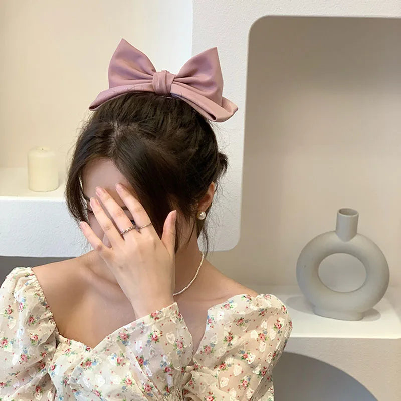 Korean Princess Hairpin 3D Bow Cute Hair Clips Ribbon Barrettes Girls Sauna Wear Women Hair Accessories Spring Qme
