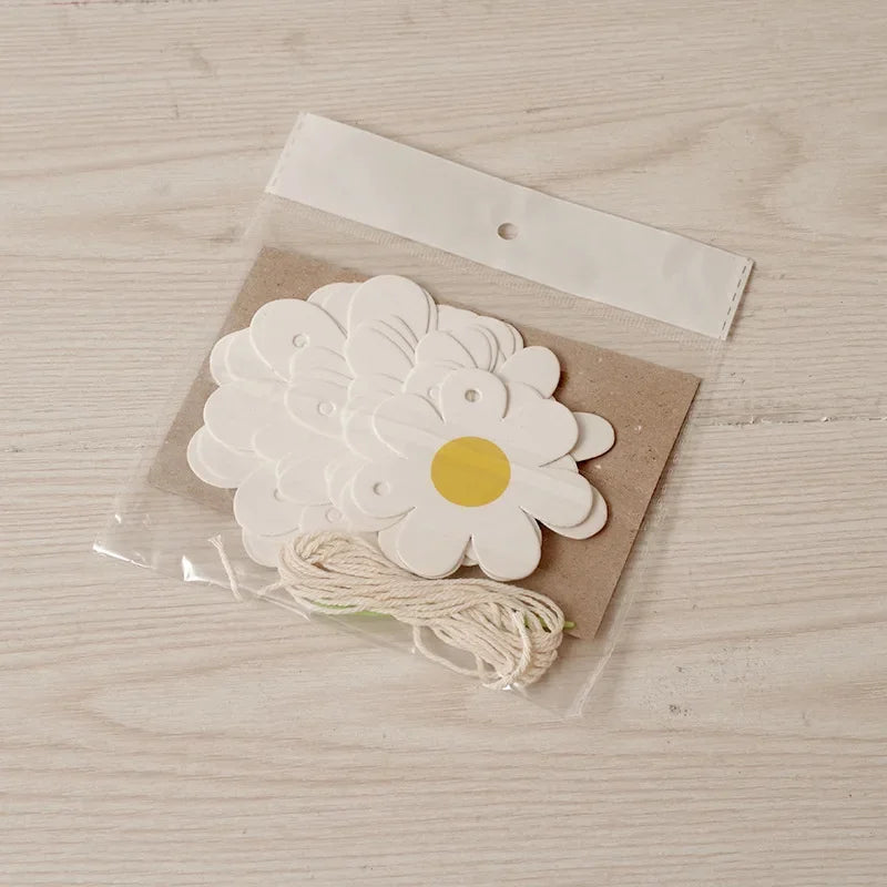 Daisy Banner Birthday Party Burlap White Flower Garland Confetti Flag Qme