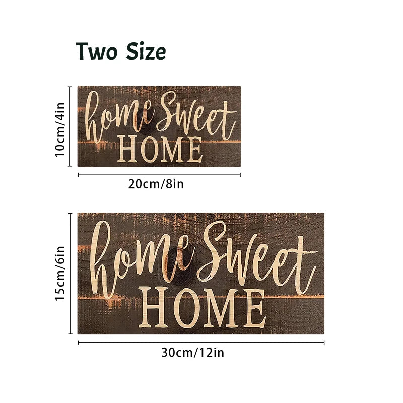 Rustic Home Sweet Wall Hanging Decor Wood Art Plaques Sign Door Sign for Home Living Room Front Door Decor Qme