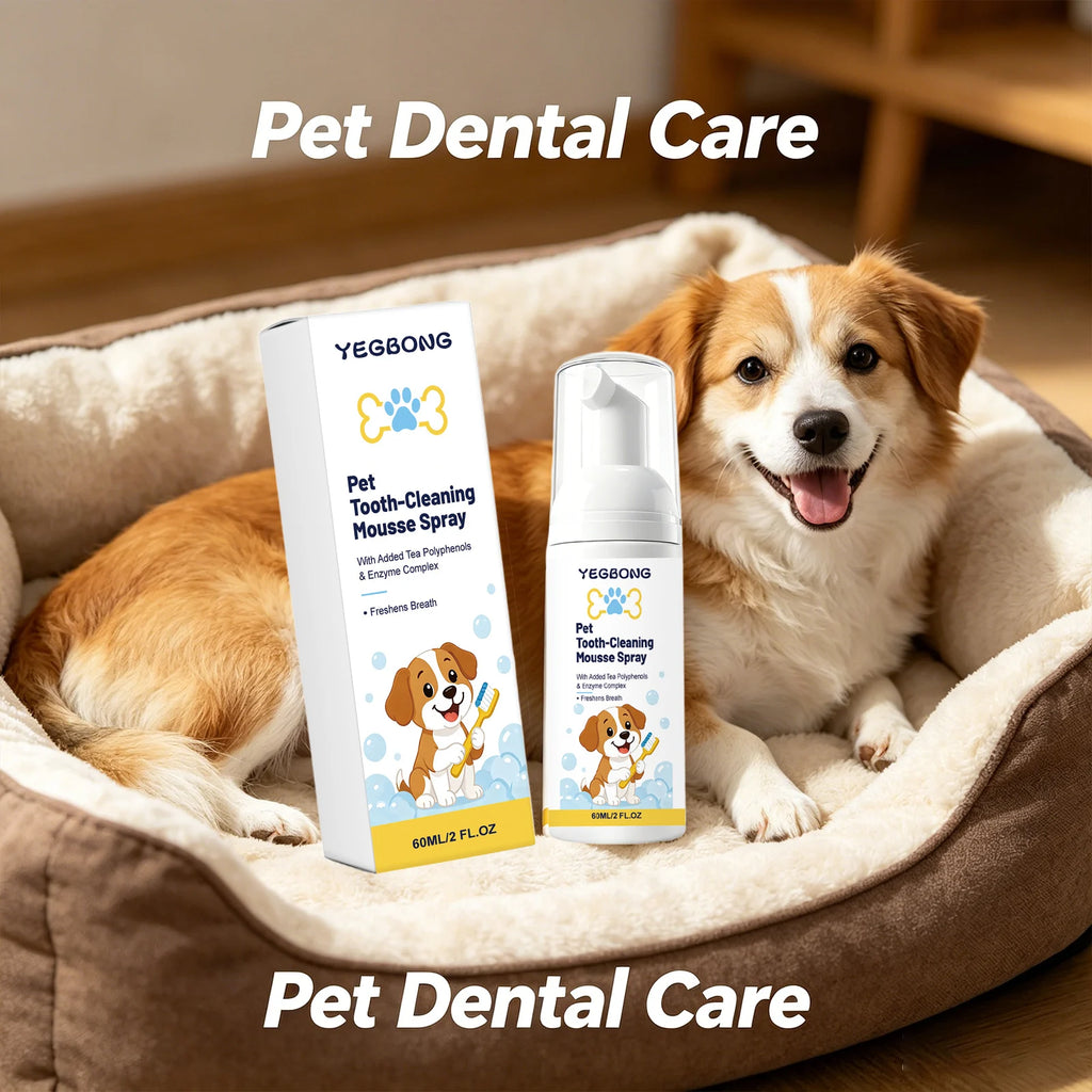 Pet Teeth Cleaning Mousse Removing Dental Plaque & Tartar Relieve Inflammation Reducing Odor Freshing Breath Pet Oral Care Spray Qme