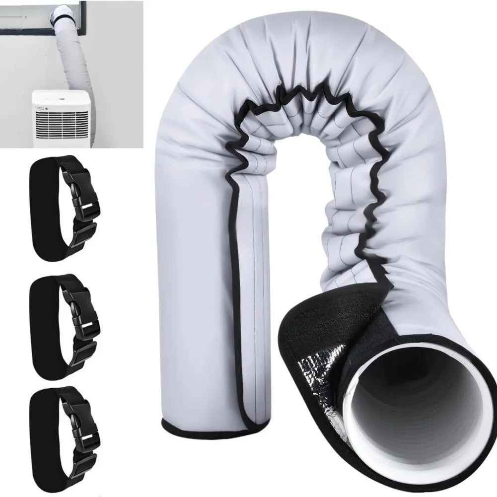 Portable Air Conditioner Hose Cover Insulation Sleeve For 5 5.9 Inch Pipe AC Vent Cooling Efficiency Home Garden Tool Qme Default Title