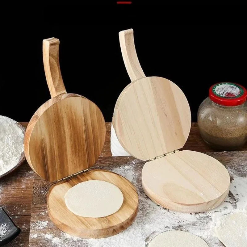 CC11Solid Wood Dough Press Tool Quick Easy Dumpling Skin Presser Home Qme