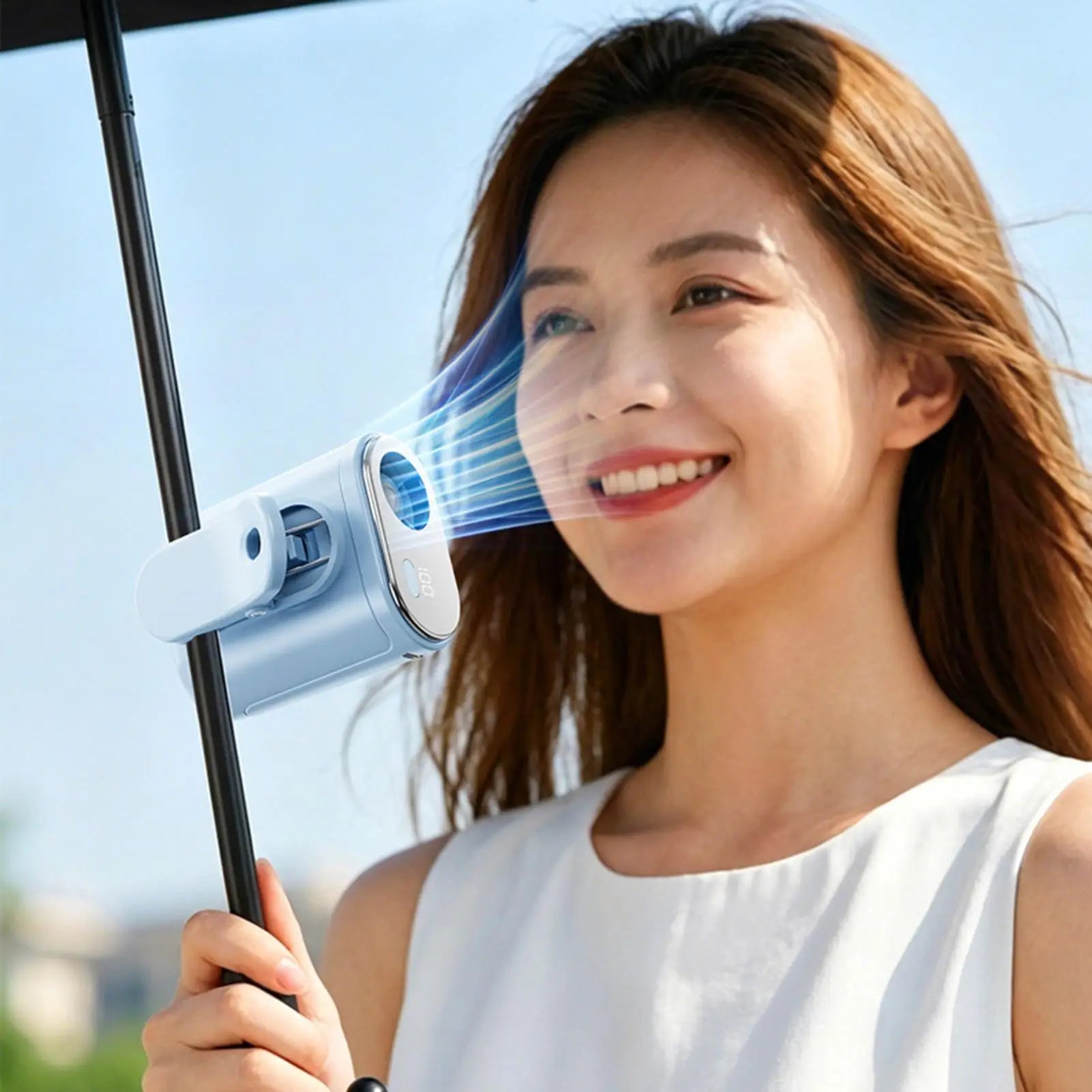Portable Clip Fan 100-Speed Summer Blower USB Rechargeable With Light 360-Degree Rotatable LED Digital Display Mini Clip On Fan Qme