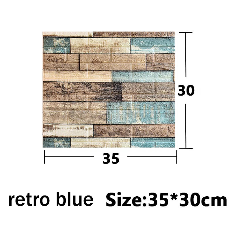 Optional Color 3D Brick Home Decoration Wallpaper for Bedroom Living Room Soft Foam Base Waterproof Wall Stickers 35X30CM Qme B 35x30cm-10pcs