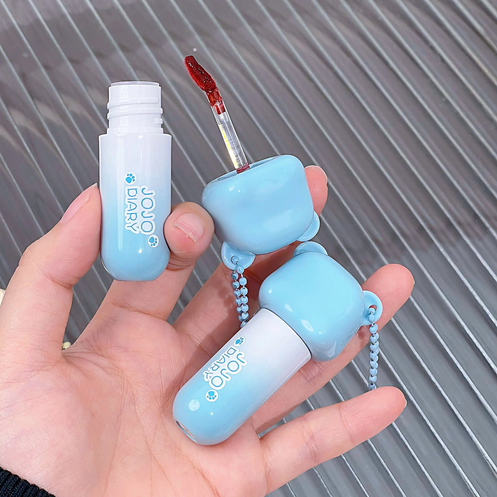 JOJO DAIRY Cute Bear Light-sheer Lip Glaze 6-color Pendant Watery Qme