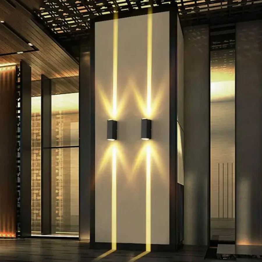 Outdoor Lighting Lens Beam Wall Lamps IP65 Waterproof Aluminum Wall Lights Corridor Garden Shopping Mall Up Down LED Porch Lamp Qme