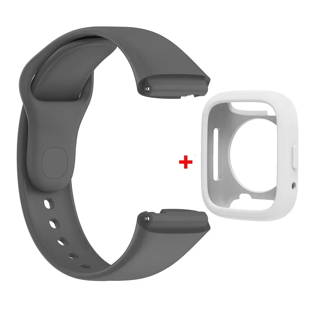 Silicone Strap For Redmi Watch 3 Active/Lite Bracelet Watchband + Protective Case Shell Qme
