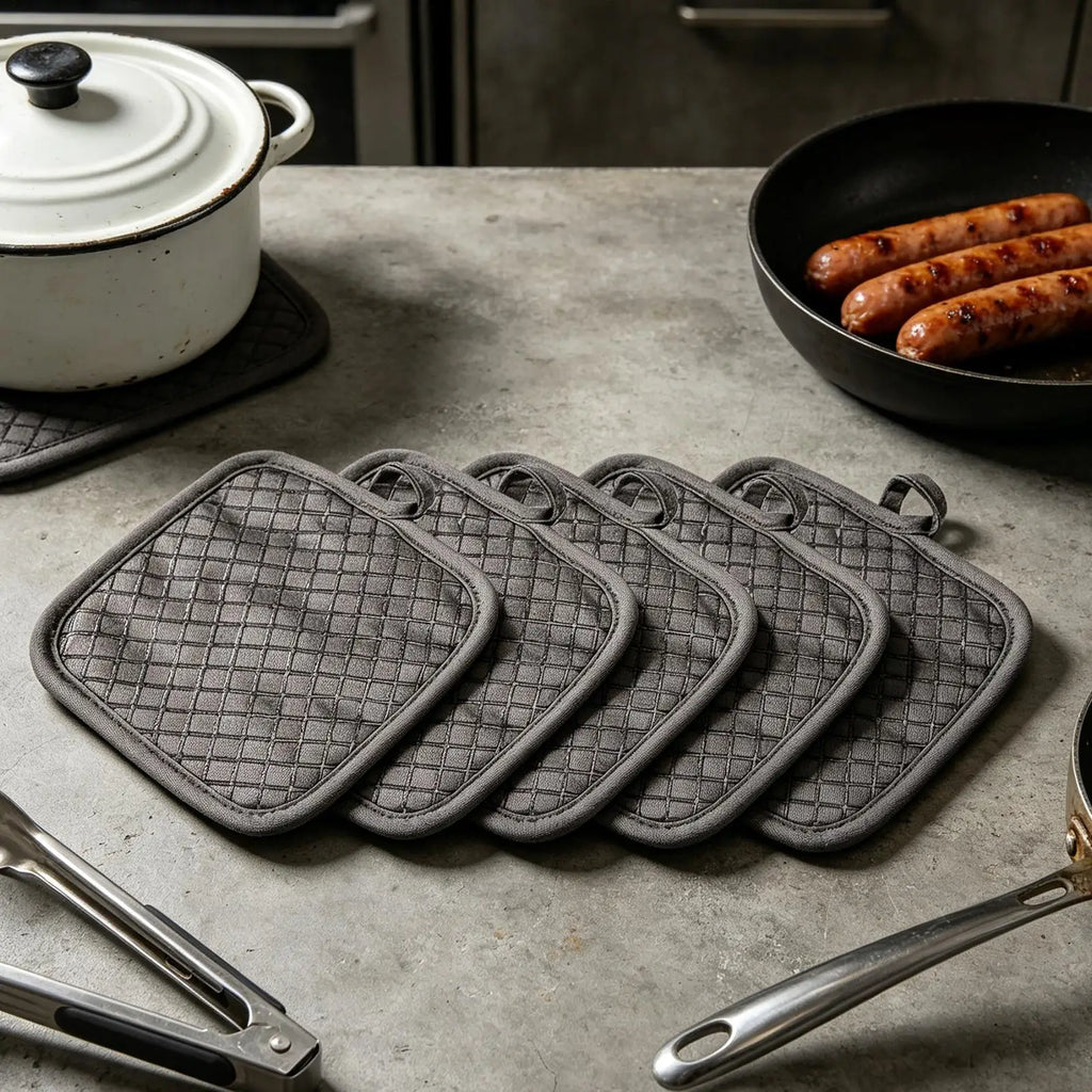 Hot Pads For Kitchen Non-Slip Oven Mitts Hot Pads Heat Resistant Oven Gloves For Dishes Cooking Baking Countertop Table Kitchen Qme