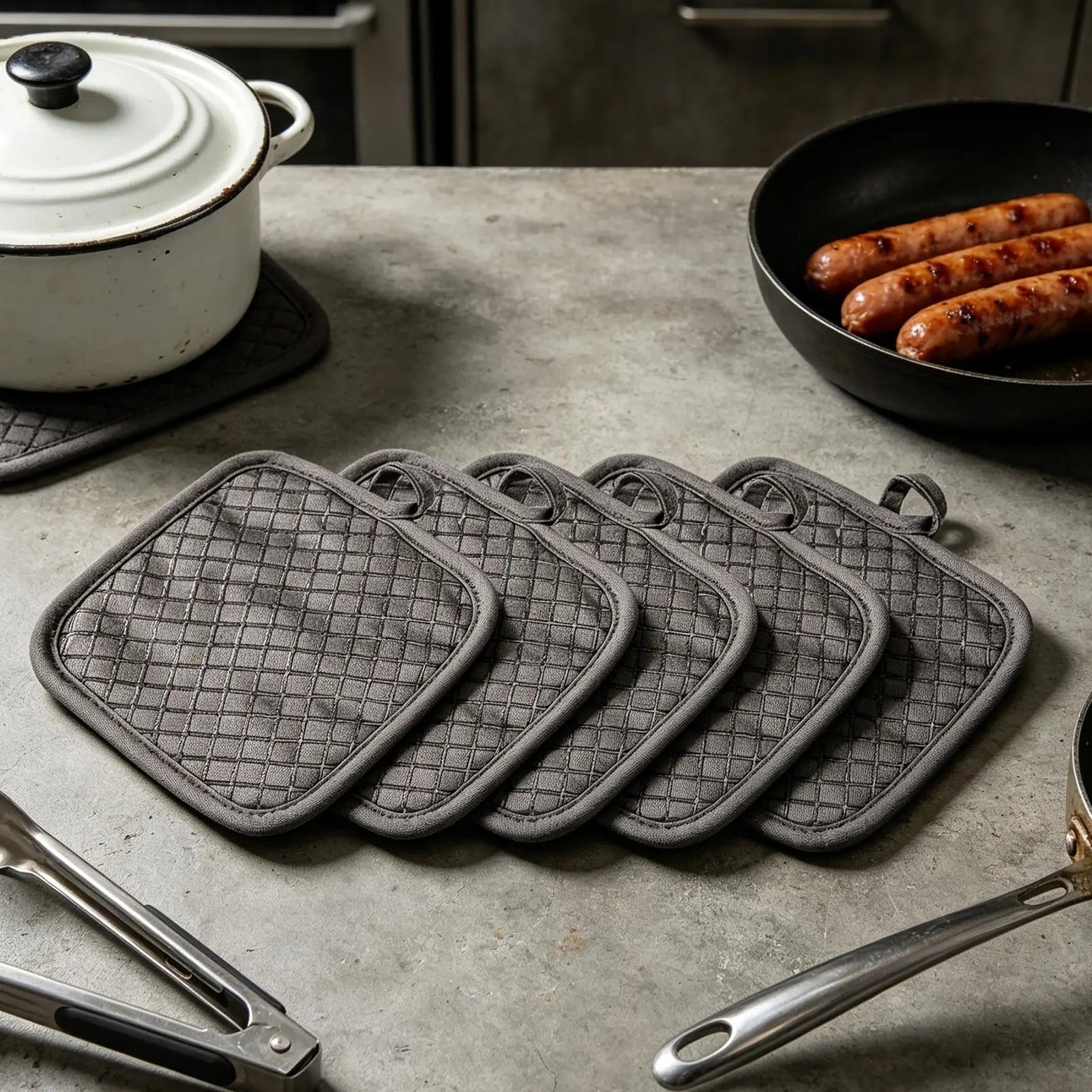 Hot Pads For Kitchen Non-Slip Oven Mitts Hot Pads Heat Resistant Oven Gloves For Dishes Cooking Baking Countertop Table Kitchen Qme
