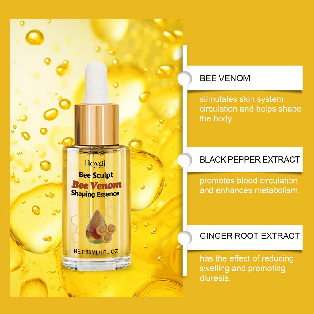 Bee Venom Shaping Oil Firming Lifting Body Skin Anti Cellulite Fat Burning Weight Loss Improve Sagging Thin Leg Massage Oil Qme