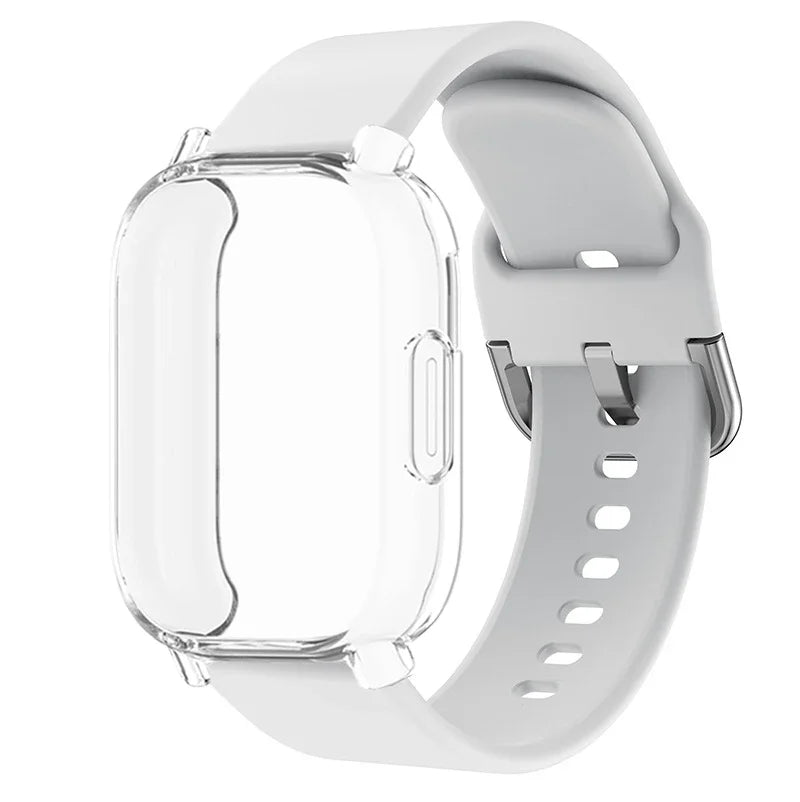 Protector Case+Silicone Strap For Xiaomi Redmi Watch 5 active/5 Lite Full Cover Screen TPU Soft Shell and Breathable Sport Band Qme