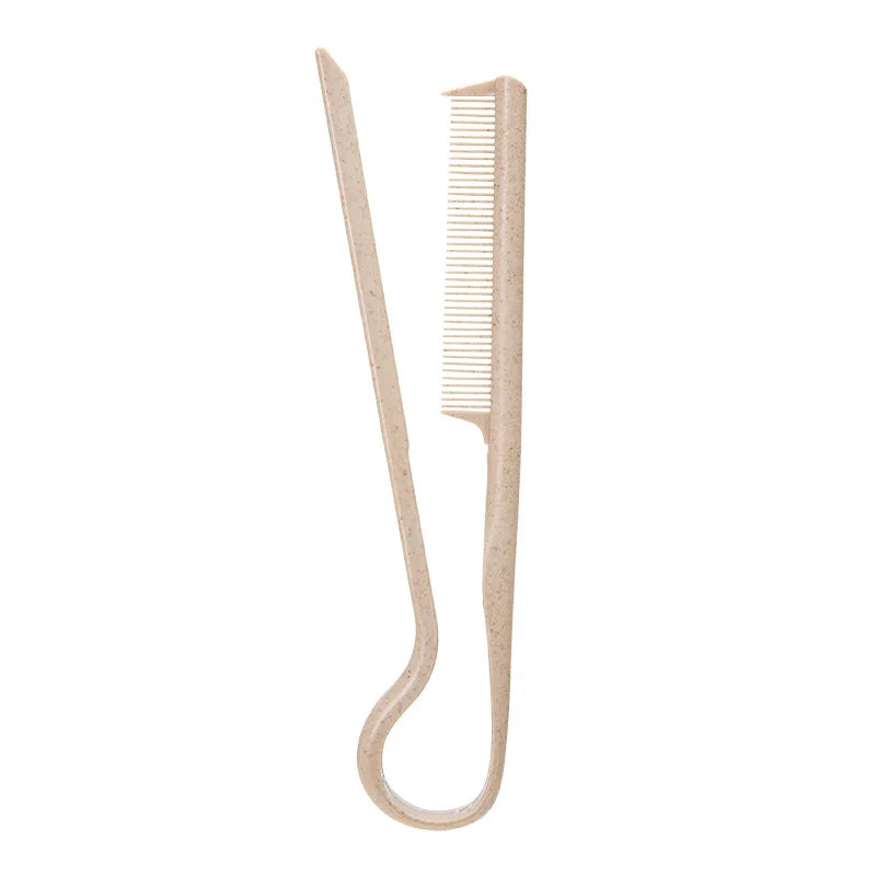 1PC Useful Hair Straighten Salon Comb Hairdressing Smooth Tool Hold Tongs Hair Styling Tools for Women Hair Brush Straightener Qme beige