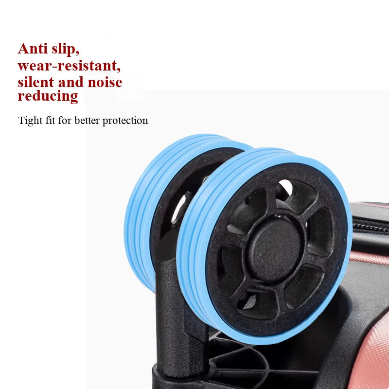 Silicone Luggage Wheel Cover, Suitcase Wheel Cover, Can Cut Silicone Luggage Wheel Protector, Quiet Noise Reduction Impact Qme