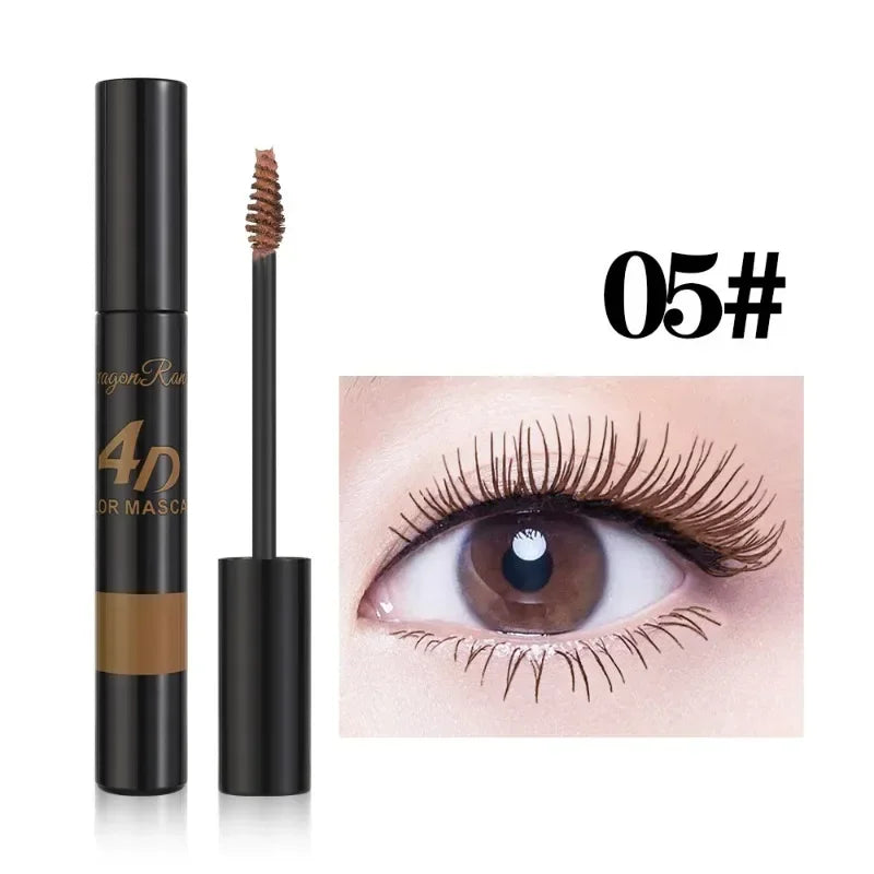Colored Mascara Makeup 4D Silky Natural Long Eyelashes Mascara Waterproof Long-lasting Extension Thick Lasting Curling Mascara Qme 05 brown