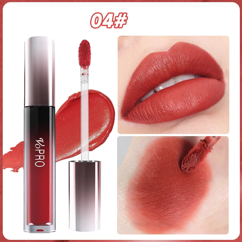 Matte Velvet Highly Saturated Lip Gloss,Long-Lasting Liquid Lipstick,Quick-Drying,Non-Stick, With Plant Squalane,Nourishing Qme 04