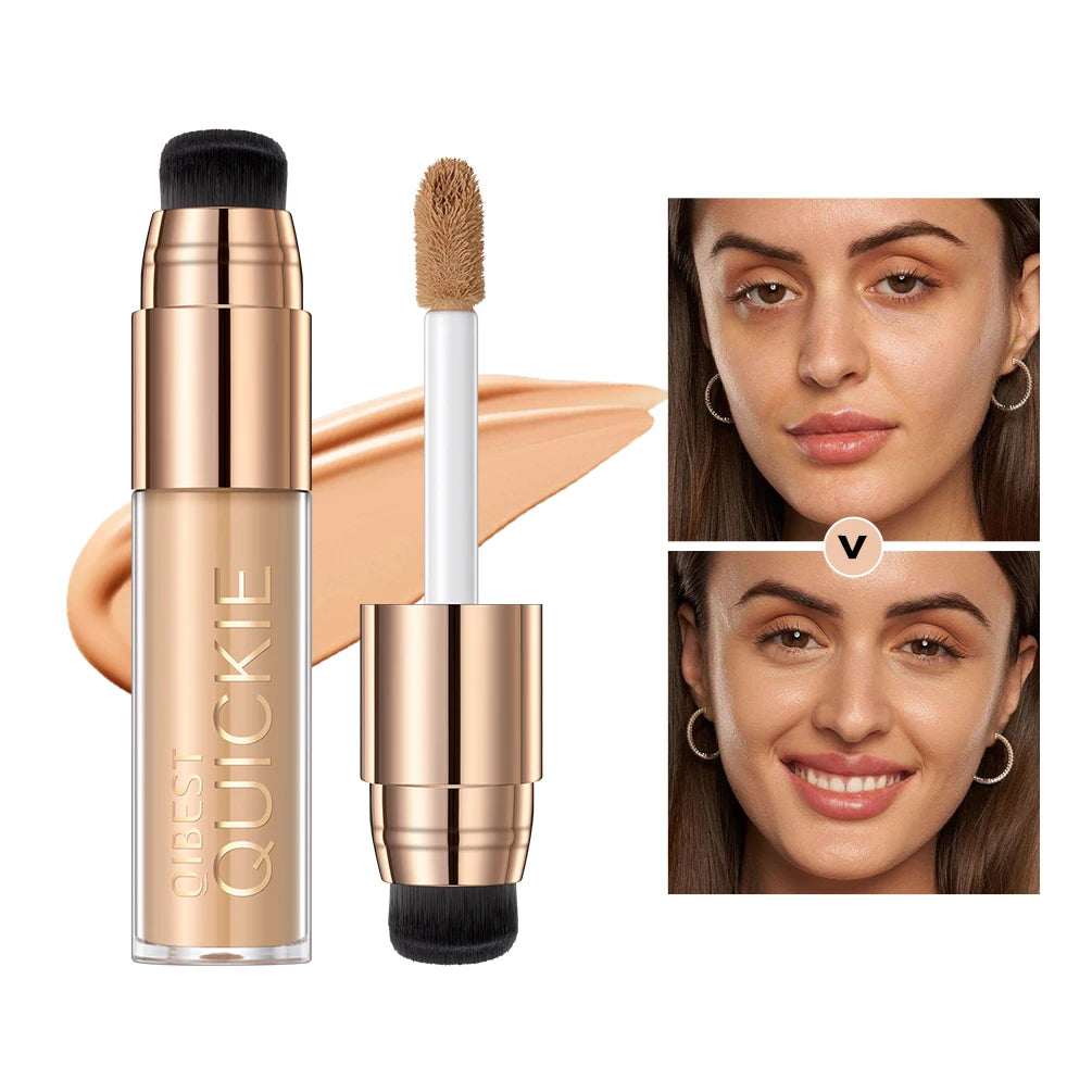 QIBEST 4 Colors Matte Liquid Foundation Hydrating Nourishing Full Coverage Blemish Brighten Concealer Base Maquiagem New Makeup Qme 04