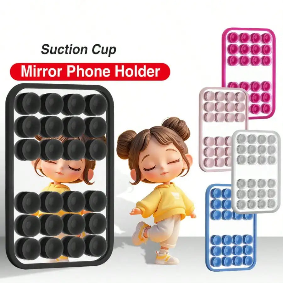 Upgraded Version 24 Suction Cups Mirror Silicone Cup Phone Holder Qme
