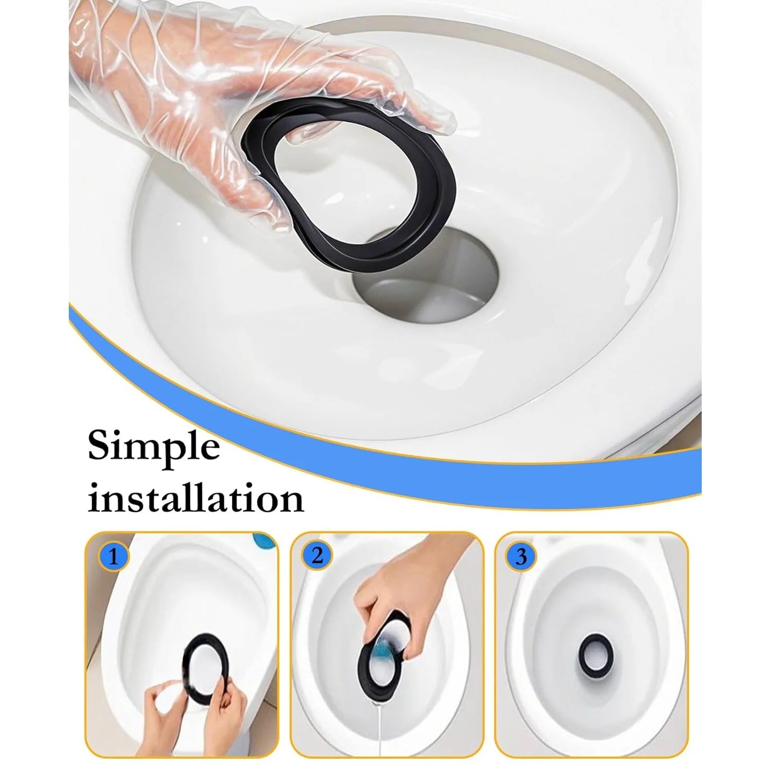 Toilet sealing component replacement kit - High-quality flushing spherical sealing gasket set, easy to install, solves leakage Qme