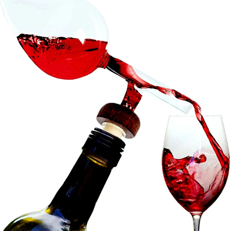 Glass Wine Aerator Peach Shape Red Wine Bottle Pourer Quick Wine Decanter Spout Professional Sobering Device Alcohol Dispenser. Qme