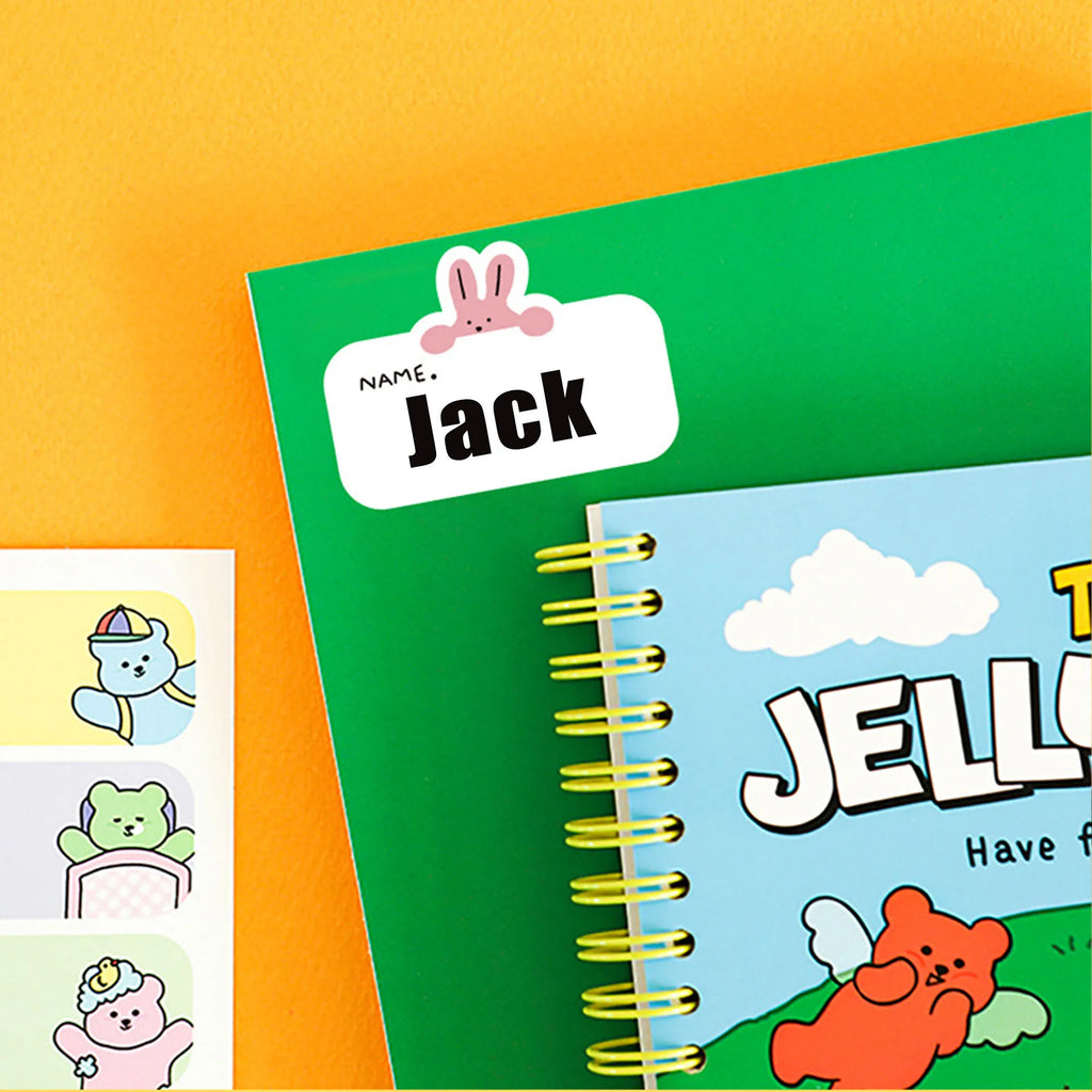 Cartoon Name Labels, Adhesive Name Stickers for Kids. Suitable for kindergarten supplies, water cups and books.Cartoon Name Labe Qme