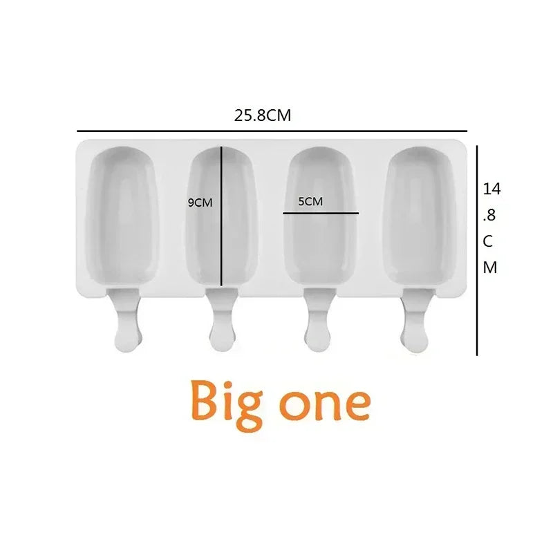 4 8 Hole Silicone Ice Cream Forms Popsicle Molds DIY Homemade Dessert Qme M