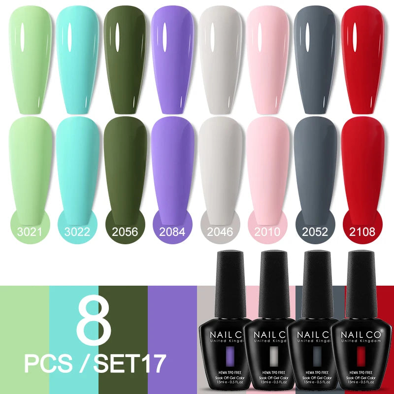 NAILCO Sparkly Rose Red Purple Gel Nail Polish Art Vernis Nails Qme NC-ZB-8H-ZH17