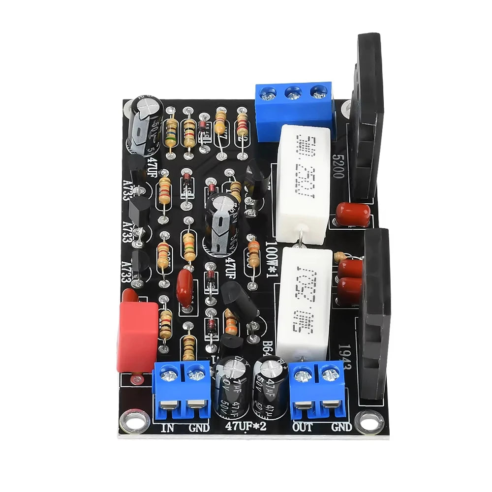2SC5200+2SA1943 Tube 100W DC 35V Mono Channel HIFI Audio Amplifier Board Qme