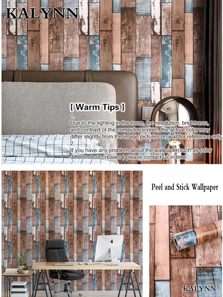 Wood Slat Self Adhesive Wallpaper Vinyl Decorative Peel Stick Contact Qme