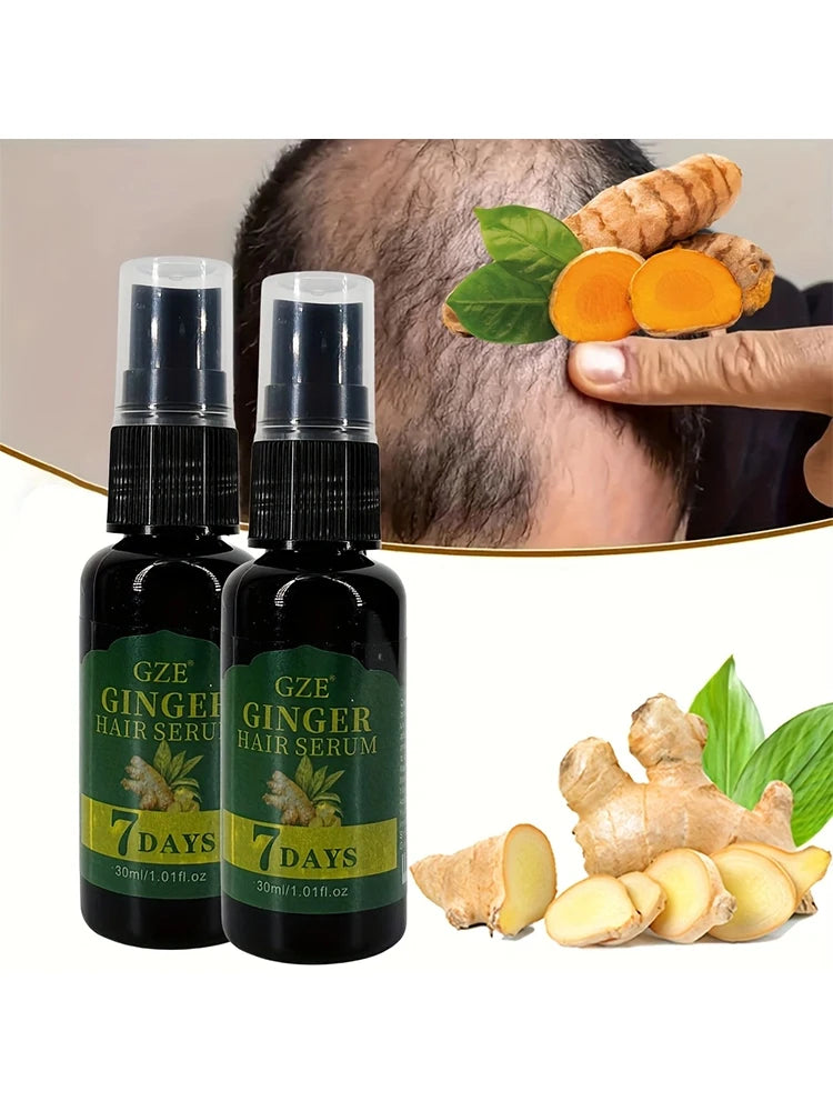 2 Pack GZE Ginger Hair Serum 7 Days Moisturizing Strong Hair Qme Ginger Hair 2pcs