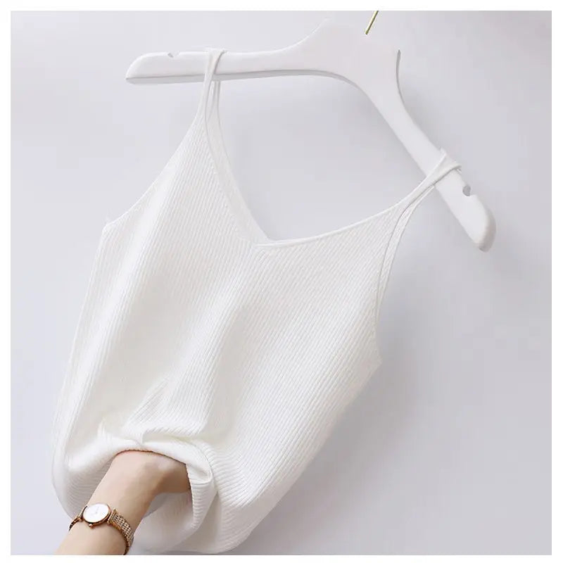 Large Suspender Vest Inner Bottom V-neck Ice Silk Sexy Short Thread Qme WT XXXL