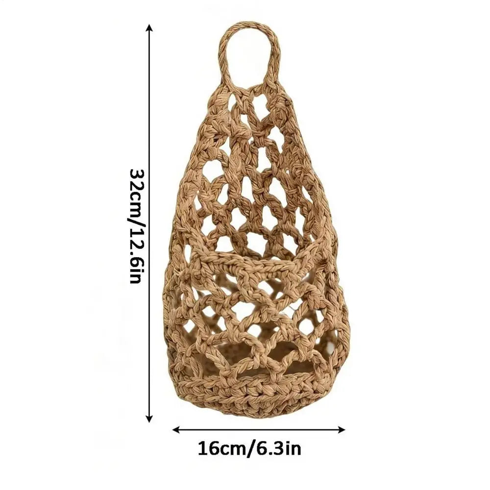 Macrame Plant Hanger Cotton Woven Decorative Space Saving Boho Flower Qme Brown