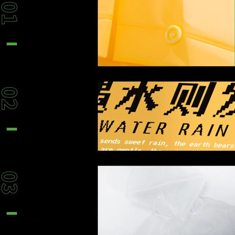 Waterproof Raincoat Clear Transparent Poncho Trench Adult Rain Jacket Qme