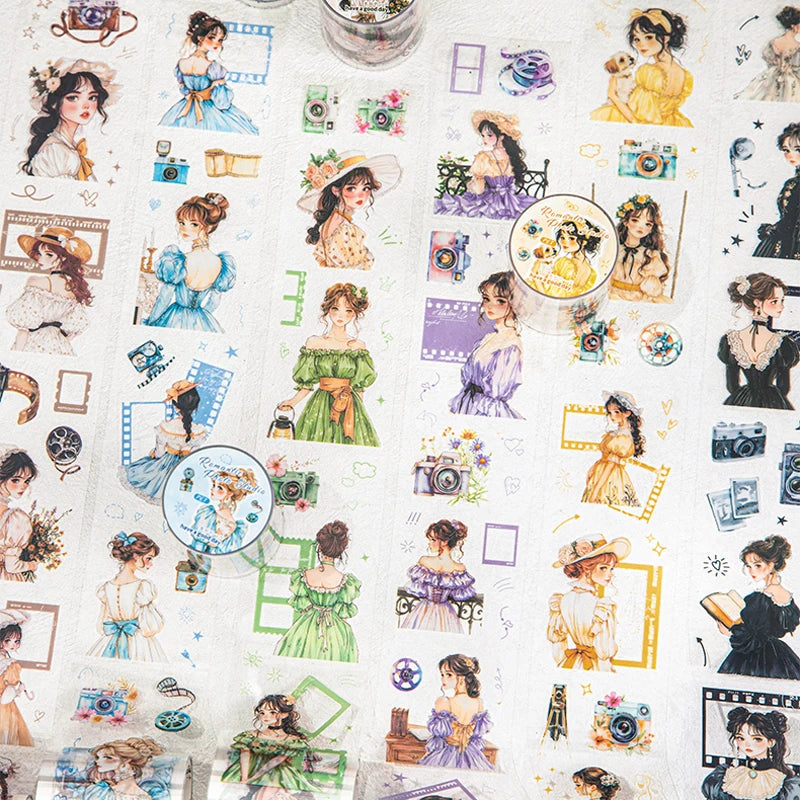 Washi Tape 50mm*2m Character Film Theme PET Die-cut Tape Handbook Stationery DIY & Scrapbooking Thin Phone Case Diary Decoration Qme