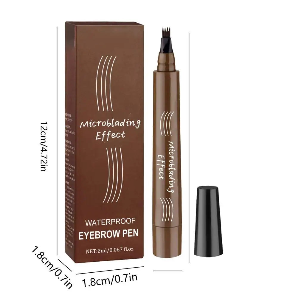 Four Forked Wild Eyebrow Pen 4 Point Pencil Waterproof Fork Tip Qme Light Brown China Mainland