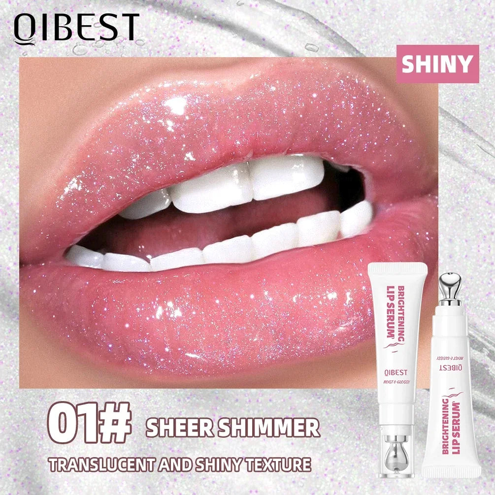 QIBEST 4 Colors Mirror Pearl Fine Shimmering Hydrating Pipe Lip Gloss Moisturizing Crystal Gloss Lip Glaze Layering Lip Makeup Qme 01 Shiny