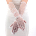 Women Sexy Lace Black Gloves Gauze Wavy Dot Mittens Fashion Sunscreen Breathable Bridal Wedding Etiquette Long Fishnet Gloves Qme F1