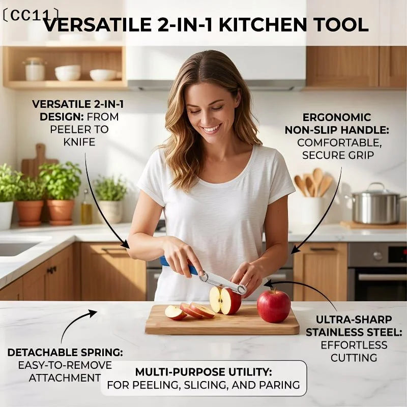 1 Stainless Steel Vegetable Fruit Peeler Adjustable Slicing Cutter Qme